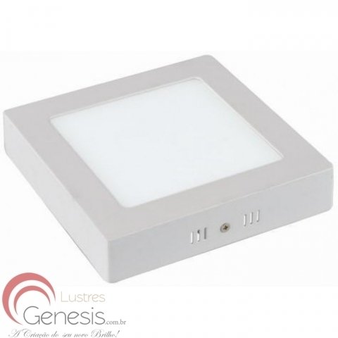 Plafon Painel de Led Sobrepor Quadrado 12W em cor branca Lustres Gênesis loja online de Lustres e Iluminação Decorativa